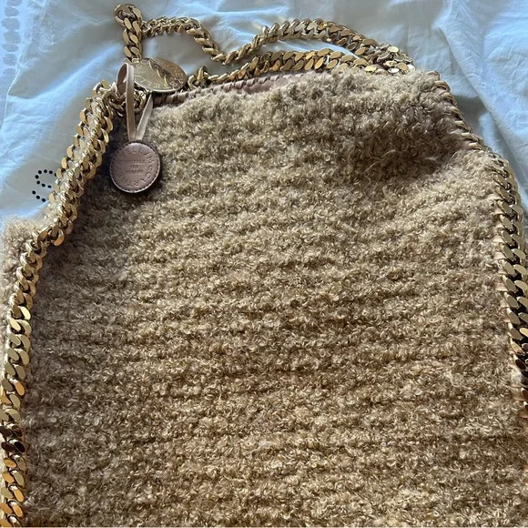 Stella McCartney Gold Chain Tan Shoulder Bag - Picture 8 of 16